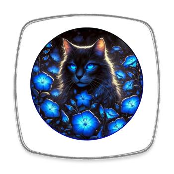 Brightly beautiful cat - Square fridge magnet - white - Front