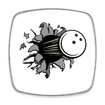 Collision Bowling Ball Breakthrough - Square fridge magnet - white - Front
