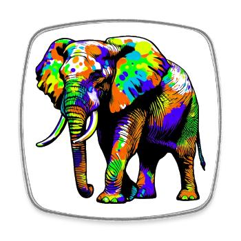 Elefant - Viereckiger Kühlschrankmagnet - Weiß - Vorne