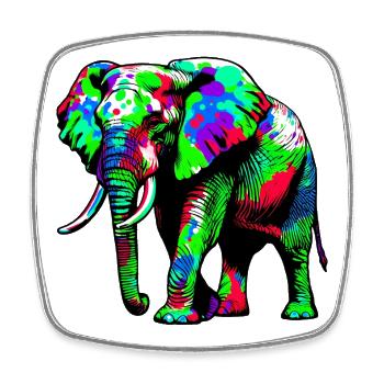 Elephant - Square fridge magnet - white - Front