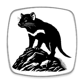 Tasmanian devil - Square fridge magnet - white - Front