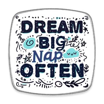 Cadeau humour Rêver grand, faire souvent la sieste - Magnet carré - blanc - Devant