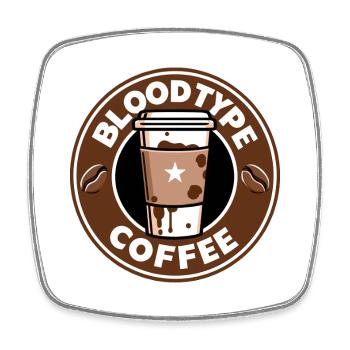 Groupe sanguin café dessin animé cadeau - Magnet carré - blanc - Devant