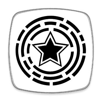 Star - Square fridge magnet - white - Front