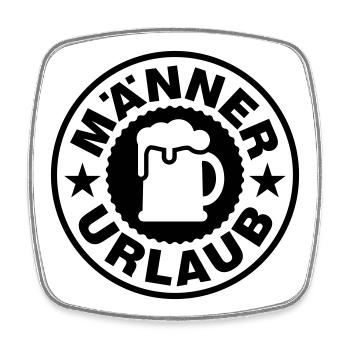 Männer Urlaub Bier - Viereckiger Kühlschrankmagnet - Weiß - Vorne