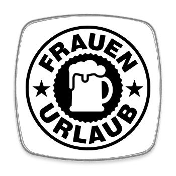Frauen Urlaub Bier - Viereckiger Kühlschrankmagnet - Weiß - Vorne