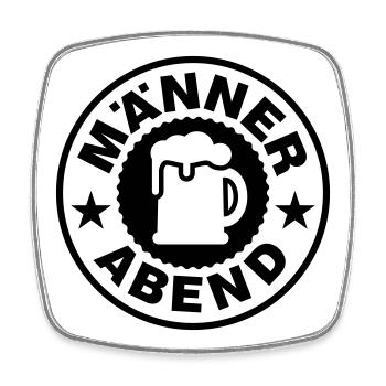 Männer Abend Bier - Viereckiger Kühlschrankmagnet - Weiß - Vorne