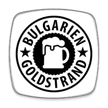 Bulgarien Goldstrand Bier - Viereckiger Kühlschrankmagnet - Weiß - Vorne