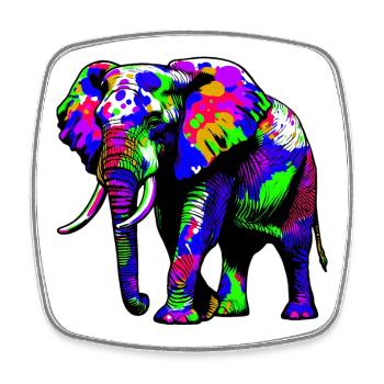 Elefant - Viereckiger Kühlschrankmagnet - Weiß - Vorne