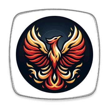 Phönix Feuerflügel Logo - Viereckiger Kühlschrankmagnet - Weiß - Vorne