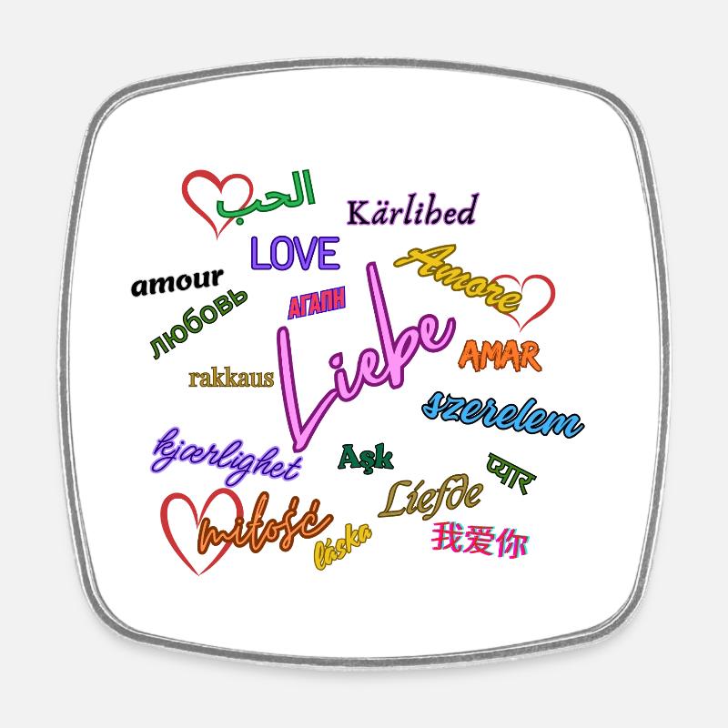 Love - Square fridge magnet - white