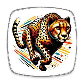 Cheetah - Square fridge magnet - white - Front