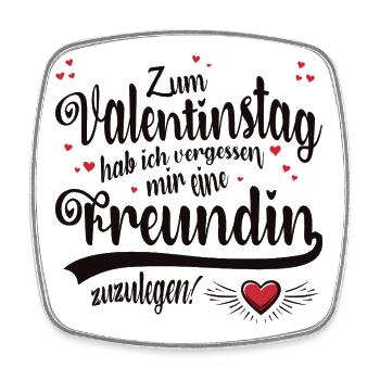 Valentinstag keine Freundin - Viereckiger Kühlschrankmagnet - Weiß - Vorne