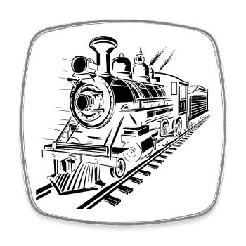 Railroad - Square fridge magnet - white - Front