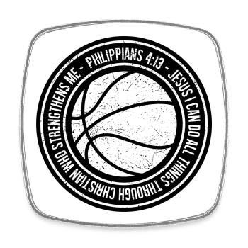 Basketball Faith Philippians 4:13 - Square fridge magnet - white - Front