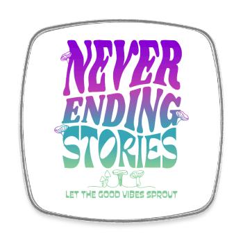 Psychedelisches Pilz-Design – Never Ending Stories - Viereckiger Kühlschrankmagnet - Weiß - Vorne