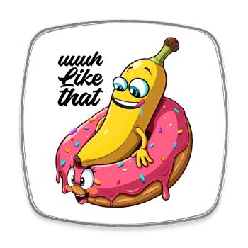 Banane Donut Relation Amour Faire Cadeau - Magnet carré - blanc - Devant