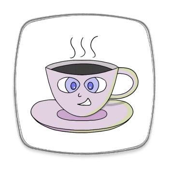 Süße Tasse - Viereckiger Kühlschrankmagnet - Weiß - Vorne