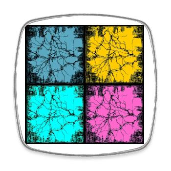 Popart urban style - Square fridge magnet - white - Front