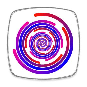 crazy circles - Square fridge magnet - white - Front