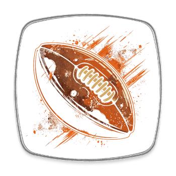 Ballon de football - Magnet carré - blanc - Devant