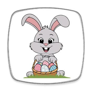 Osterhase - Viereckiger Kühlschrankmagnet - Weiß - Vorne