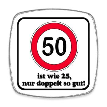 50th Birthday , twice as good (25) - Square fridge magnet - white - Front
