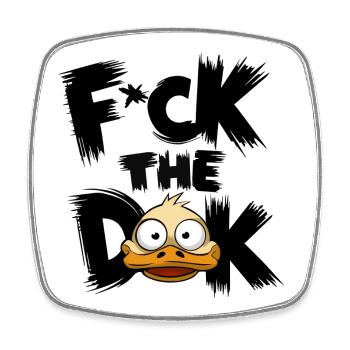 F*ck the duck - Square fridge magnet - white - Front