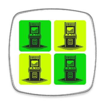 Retro Gaming Machines 80s - Square fridge magnet - white - Front