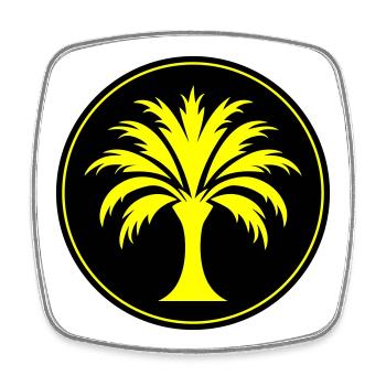 Icône de palmier - Magnet carré - blanc - Devant