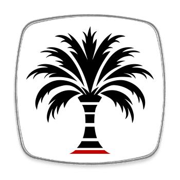 Palme Insel - Viereckiger Kühlschrankmagnet - Weiß - Vorne