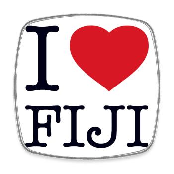 I LOVE FIJI - Square fridge magnet - white - Front