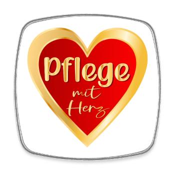 PFLEGE MIT HERZ - PFLEGEBERUFE GESUNDHEIT - Viereckiger Kühlschrankmagnet - Weiß - Vorne