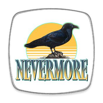 Nevermore – Corbeaux et esthétique gothique - Magnet carré - blanc - Devant