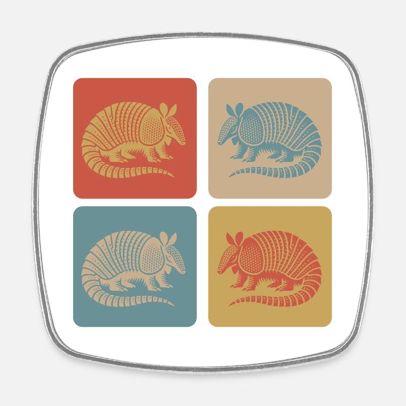 Vintage Armadillo Armadillo Pop Art - Square fridge magnet - white