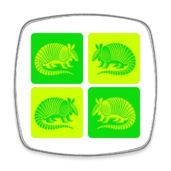 Vintage Gürteltier Armadillo Pop-Art - Viereckiger Kühlschrankmagnet - Weiß - Vorne