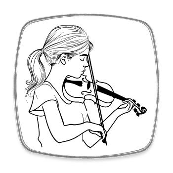 Violinist - Square fridge magnet - white - Front