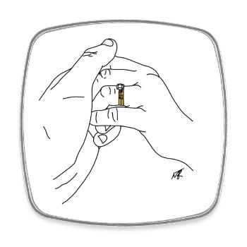 MJR - Ehe - Viereckiger Kühlschrankmagnet - Weiß - Vorne