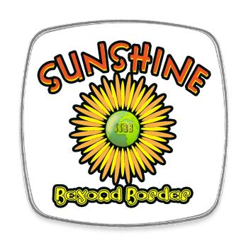 Sunshine Beyond Borders T-Shirt Design - Square fridge magnet - white - Front