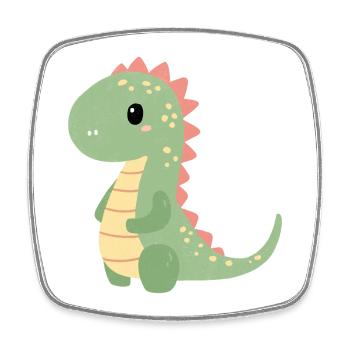 Motif enfant Dino coloré - Magnet carré - blanc - Devant