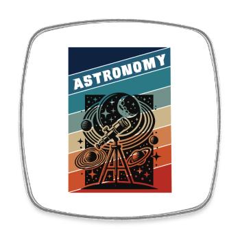 Astronomy Retro Style - Square fridge magnet - white - Front