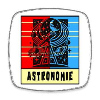 Astronomy Retro Style - Square fridge magnet - white - Front