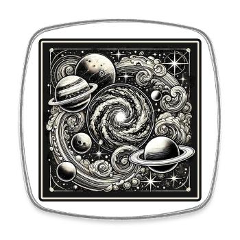 Astronomie Vintage Design - Viereckiger Kühlschrankmagnet - Weiß - Vorne