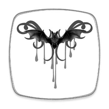 Fledermaus, Tribals, dripping - Viereckiger Kühlschrankmagnet - Weiß - Vorne