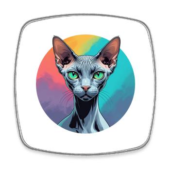 Sphynx Cat - Viereckiger Kühlschrankmagnet - Weiß - Vorne