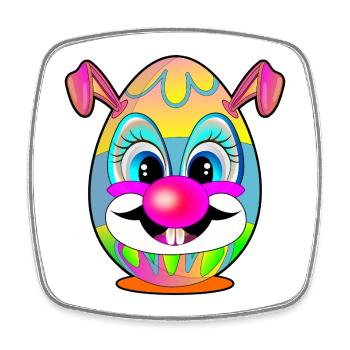 Geschenke zum Osterfest - Ostereier Clown - Viereckiger Kühlschrankmagnet - Weiß - Vorne