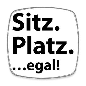 Sitz Platz egal - Viereckiger Kühlschrankmagnet - Weiß - Vorne