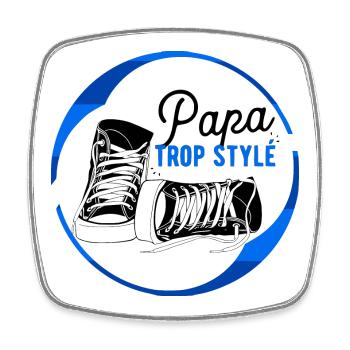 Papa zu stylisch - Viereckiger Kühlschrankmagnet - Weiß - Vorne
