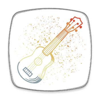 Vintage Ukulele - Square fridge magnet - white - Front