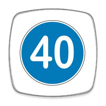 40.Geburtstag , 40 Jahre , Verkehrsschild blau - Viereckiger Kühlschrankmagnet - Weiß - Vorne